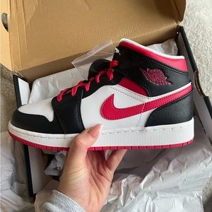 Brand new Air Jordan 1 Mid (red, black and white)